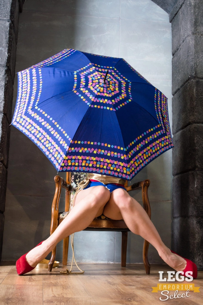Elena - Umbrella over Sexy Legs